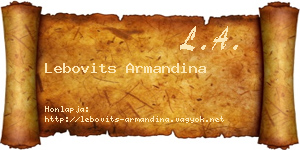 Lebovits Armandina névjegykártya